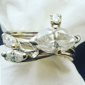 Unusual Custom Wedding Set White Gold